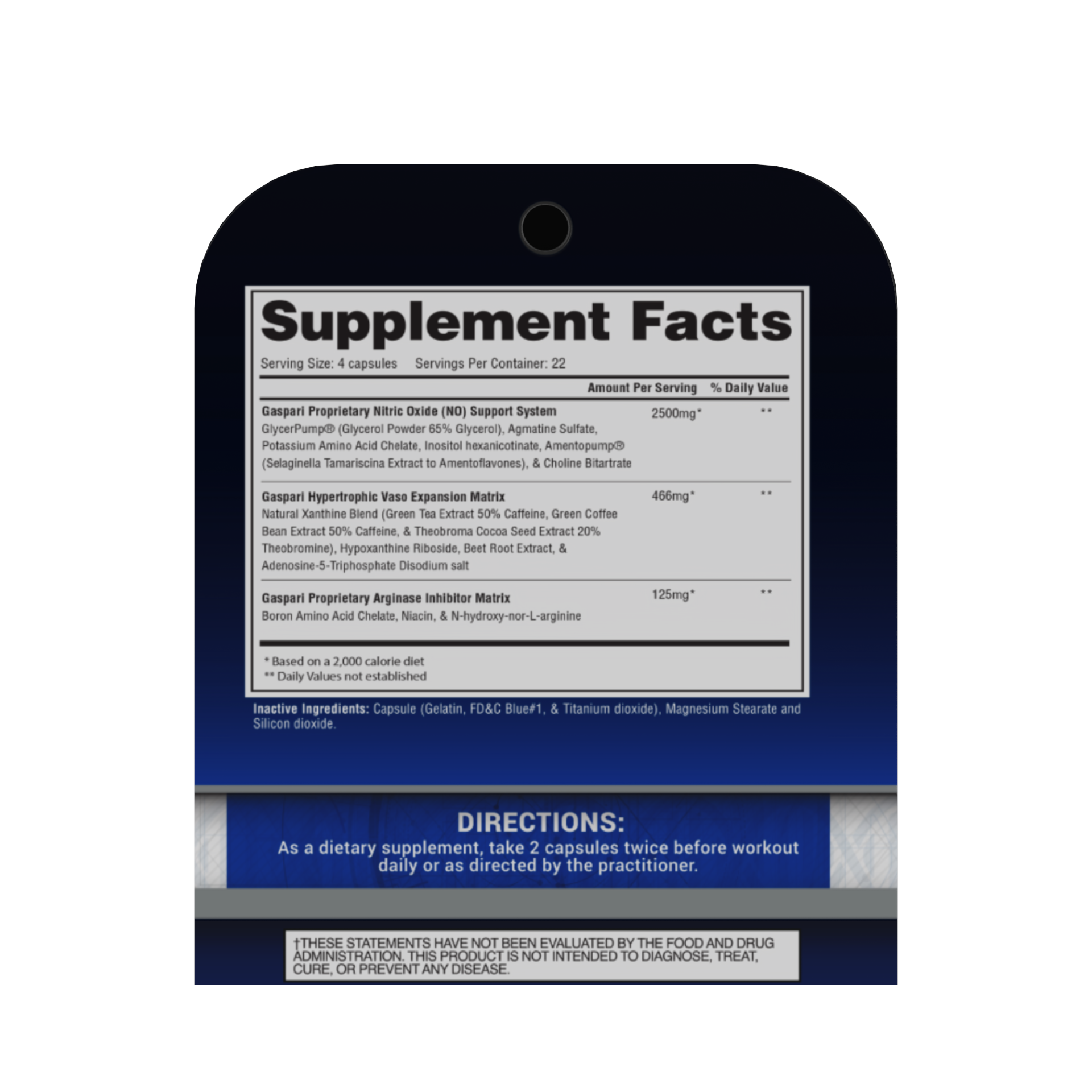 Supplement facts for PLASMAJET highlighting key ingredients and nutritional information.