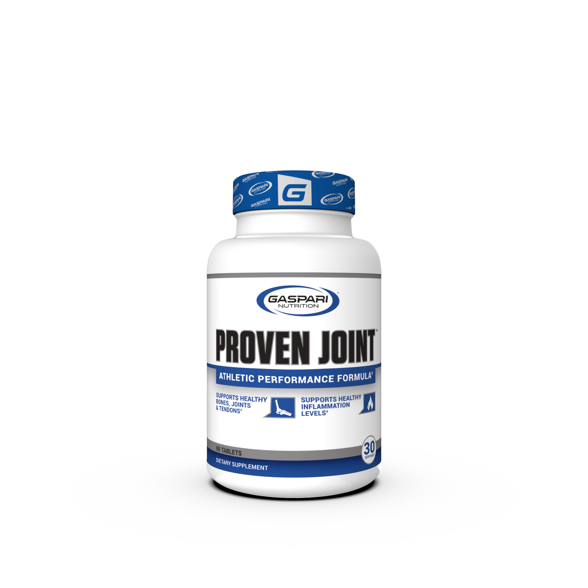 Front view of Gaspari Nutrition PROVEN JOINT supplement bottle, labeled as an athletic performance formula, supporting joint and bone health.
